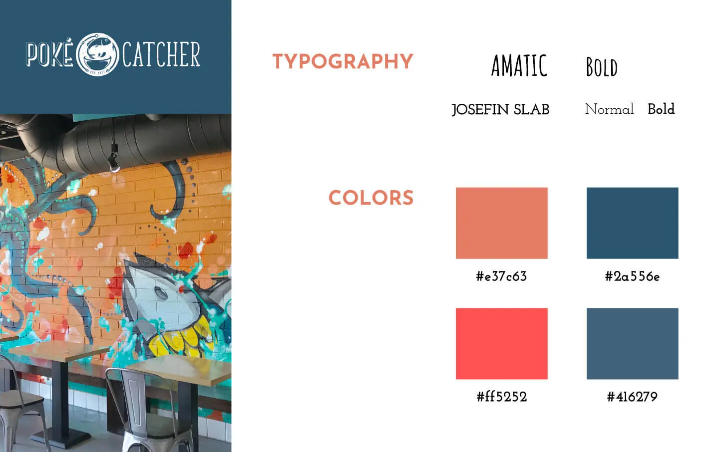 Poké Catcher typography and colors